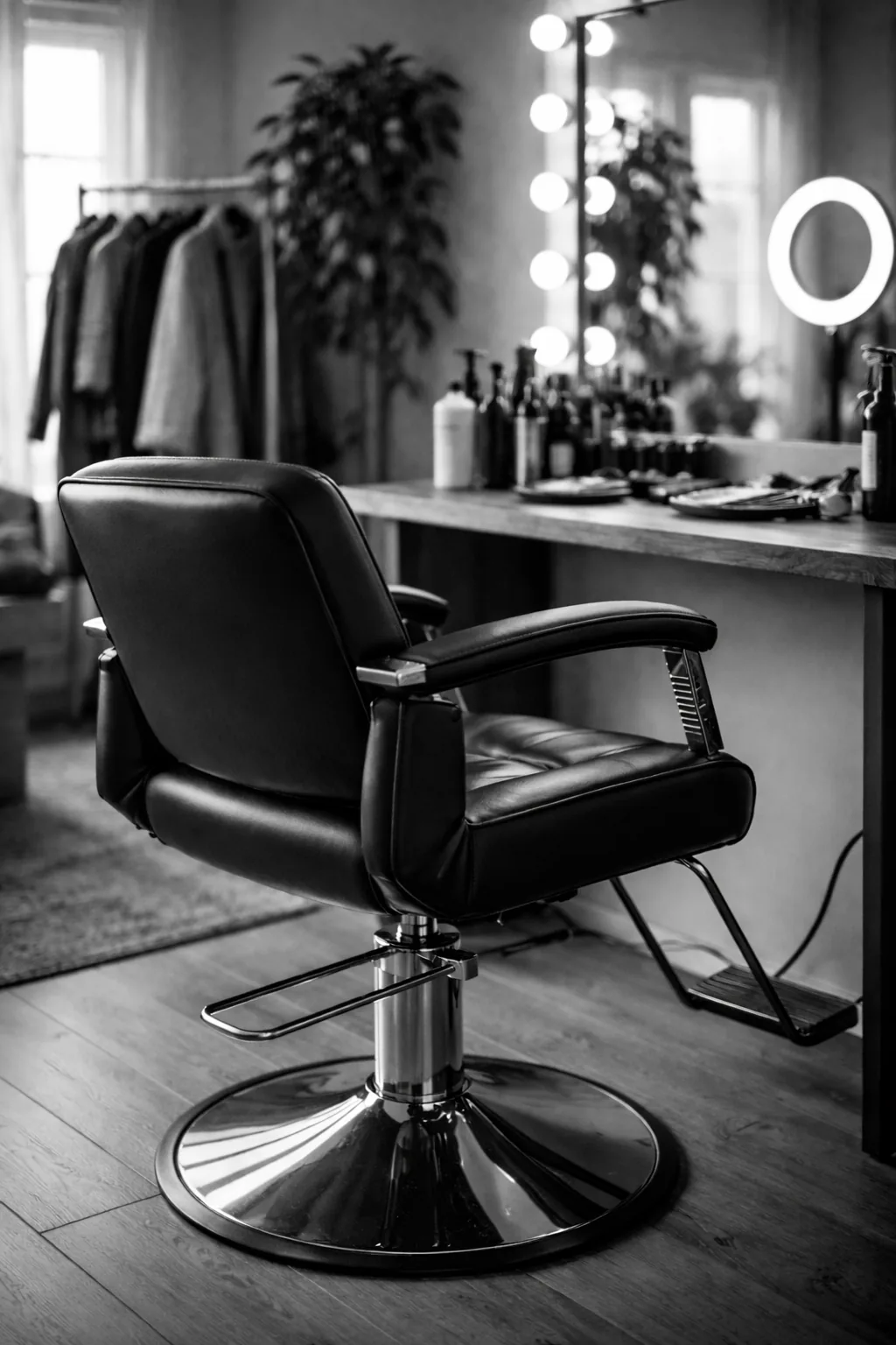Empty barber chair